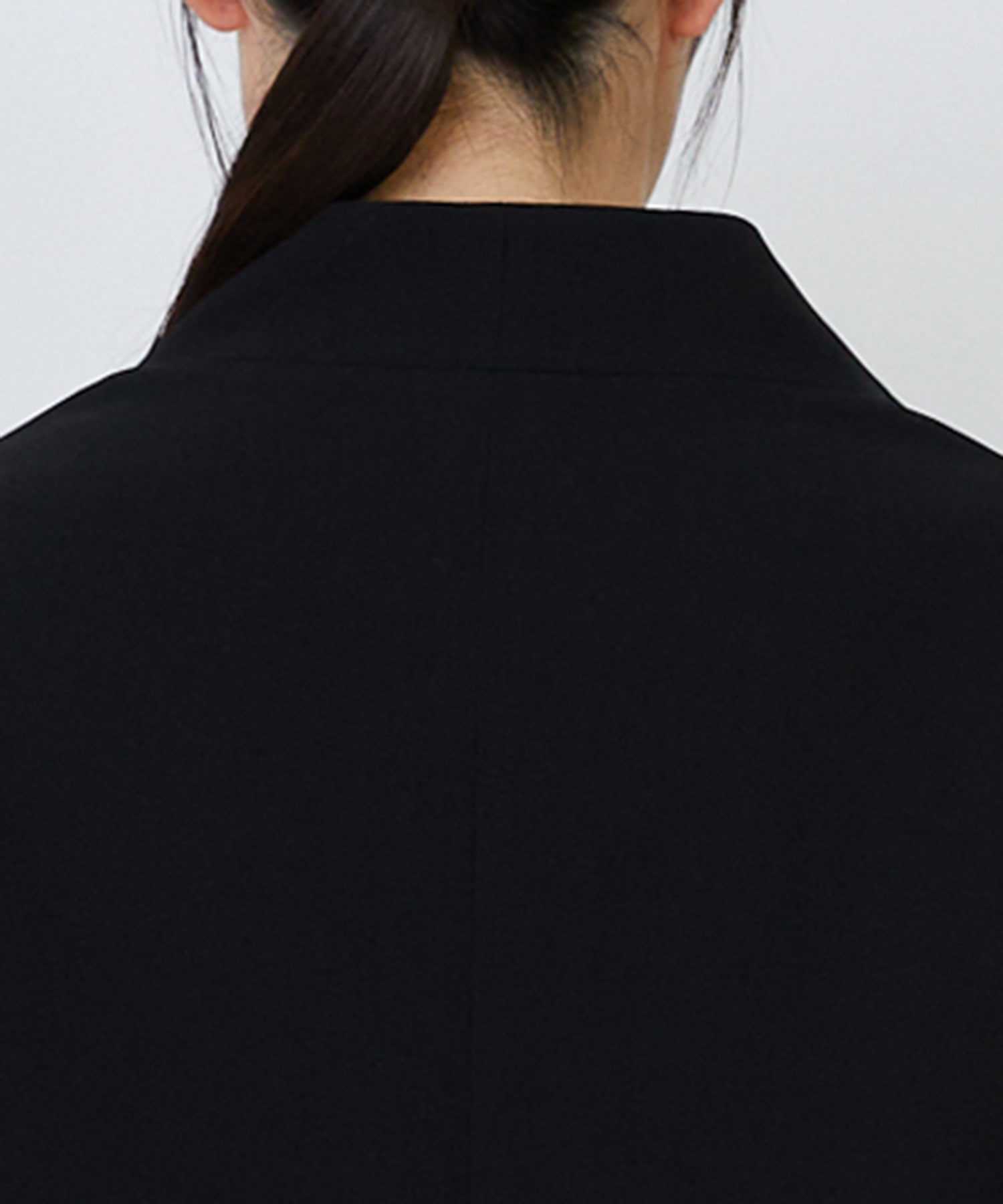 【LOISIR】エコダブルクロスノーカラージャケット 詳細画像 ブラック 11