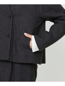 【LOISIR】エステルウールエターミンノーカラージャケット 詳細画像 ブラウン 13