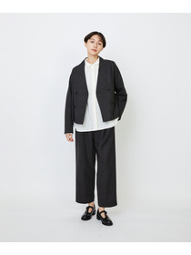 【LOISIR】エステルウールエターミンノーカラージャケット 詳細画像 ブラウン 2