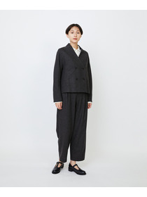 【LOISIR】エステルウールエターミンノーカラージャケット 詳細画像 ブラウン 4