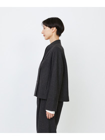 【LOISIR】エステルウールエターミンノーカラージャケット 詳細画像 ブラウン 8