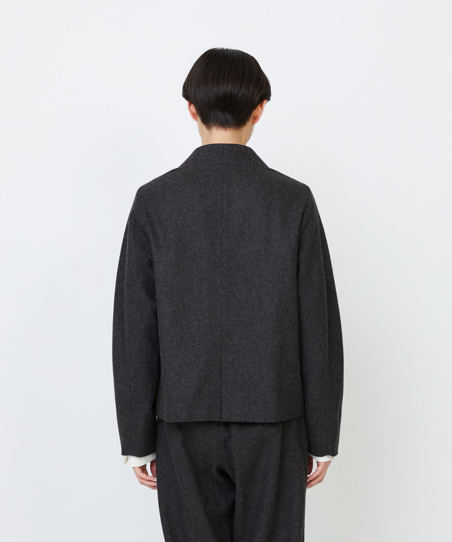 【LOISIR】エステルウールエターミンノーカラージャケット 詳細画像 ブラウン 9