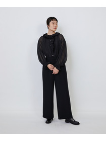 【LOISIR】｜2BUY10%OFF・3BUY20%OFF｜【MTサイズ有り】ギャバジンストレートパンツ 詳細画像 ブラック 13