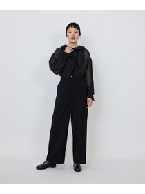 【LOISIR】｜2BUY10%OFF・3BUY20%OFF｜【MTサイズ有り】ギャバジンストレートパンツ 詳細画像 ブラック 14