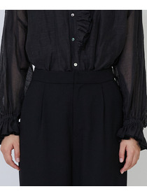 【LOISIR】｜2BUY10%OFF・3BUY20%OFF｜【MTサイズ有り】ギャバジンストレートパンツ 詳細画像 ブラック 21