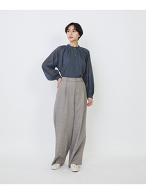 【LOISIR】｜2BUY10%OFF・3BUY20%OFF｜【MTサイズ有り】ギャバジンストレートパンツ 詳細画像 ブラック 4