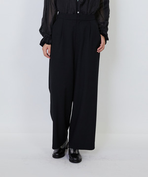 【LOISIR】｜2BUY10%OFF・3BUY20%OFF｜【MTサイズ有り】ギャバジンストレートパンツ 詳細画像 ブラック 1