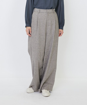 【LOISIR】｜2BUY10%OFF・3BUY20%OFF｜【MTサイズ有り】ギャバジンストレートパンツ 詳細画像 グレー 1