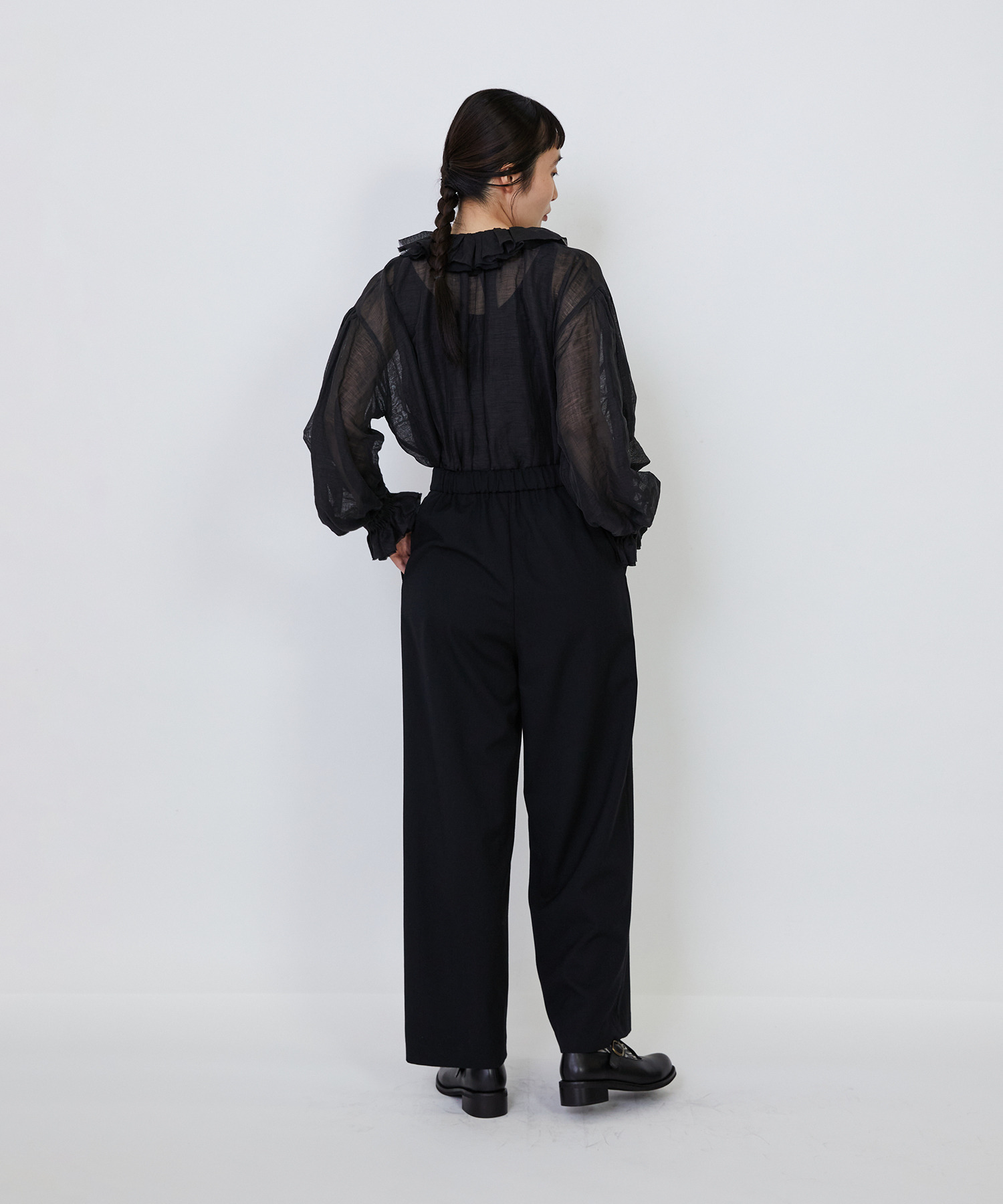 【LOISIR】｜2BUY10%OFF・3BUY20%OFF｜【MTサイズ有り】ギャバジンストレートパンツ 詳細画像 ブラック 17