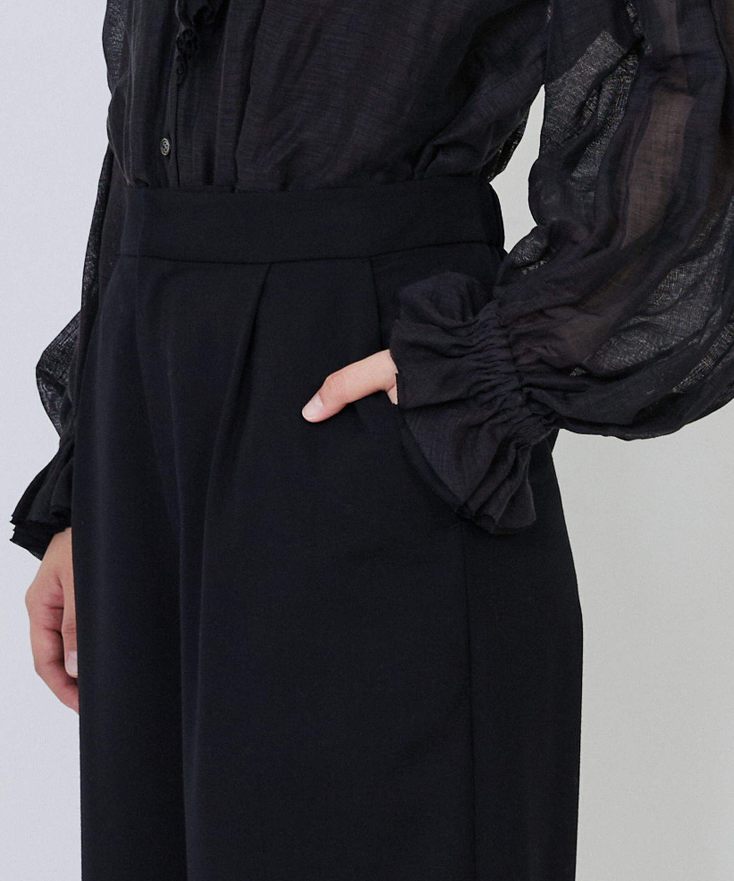 【LOISIR】｜2BUY10%OFF・3BUY20%OFF｜【MTサイズ有り】ギャバジンストレートパンツ 詳細画像 ブラック 23