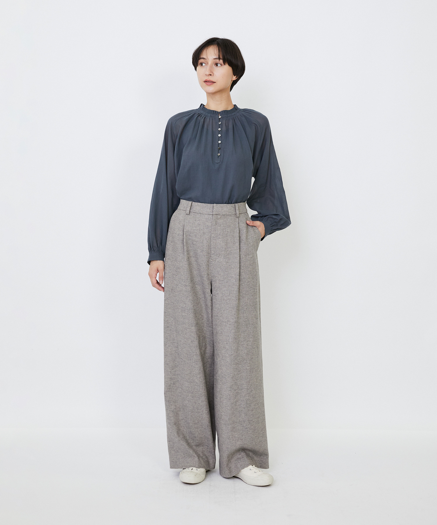 【LOISIR】｜2BUY10%OFF・3BUY20%OFF｜【MTサイズ有り】ギャバジンストレートパンツ 詳細画像 ブラック 5