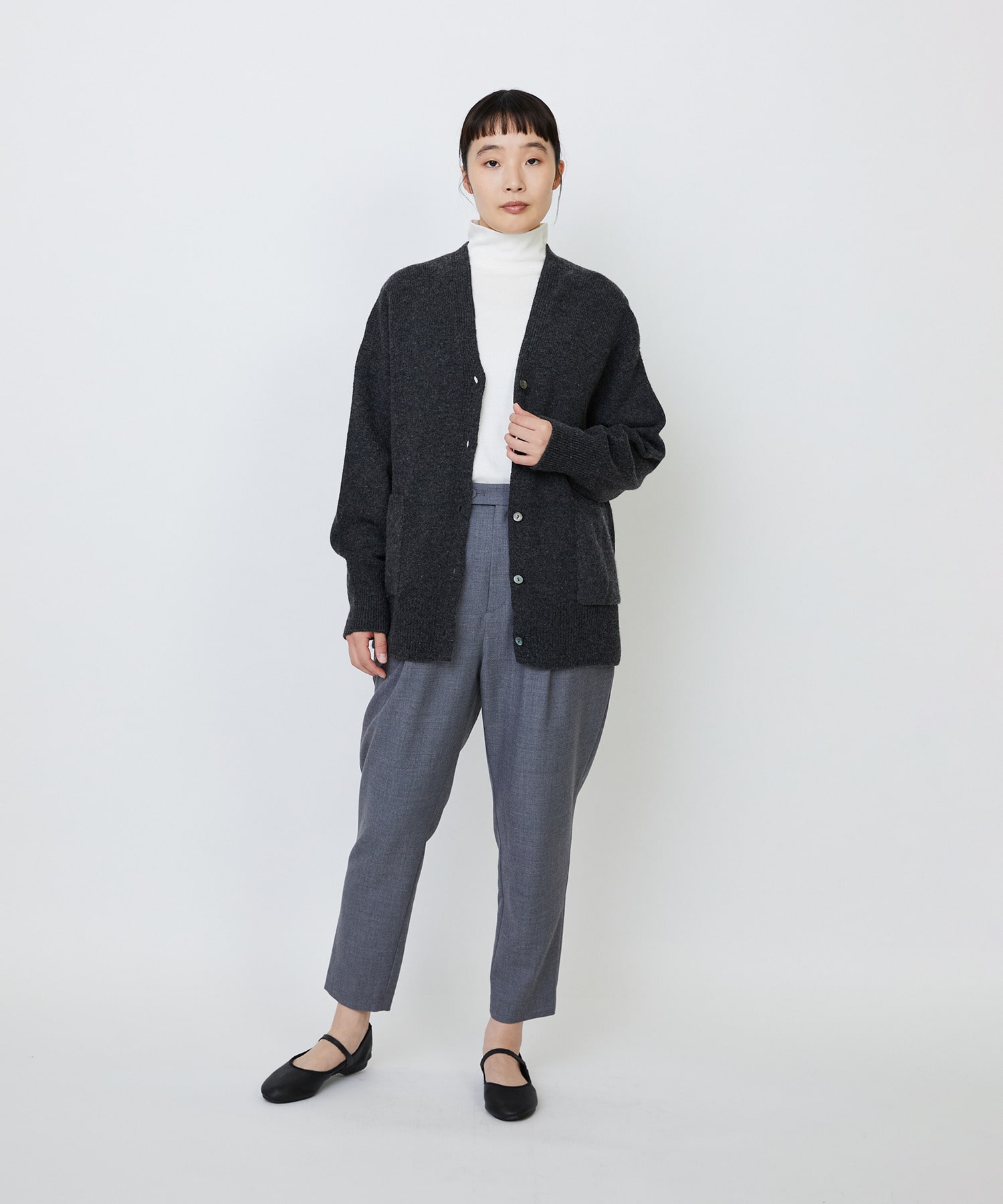 【LOISIR】ウール混ツイルストレッチジョッパーズパンツ 詳細画像 ブラック 2