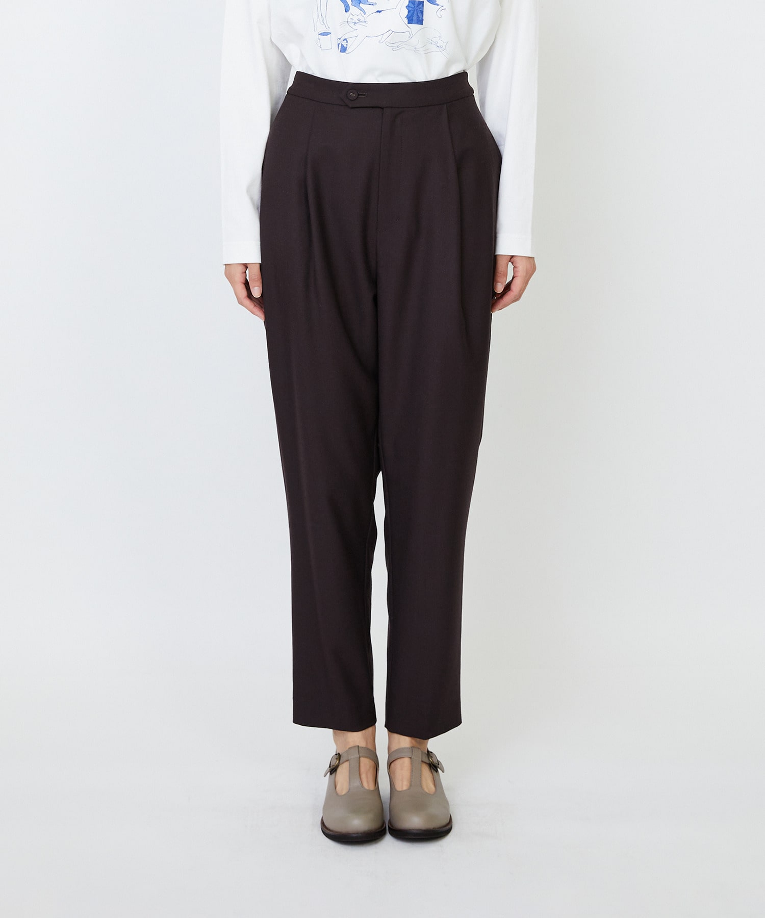 【LOISIR】ウール混ツイルストレッチジョッパーズパンツ 詳細画像 ブラック 25