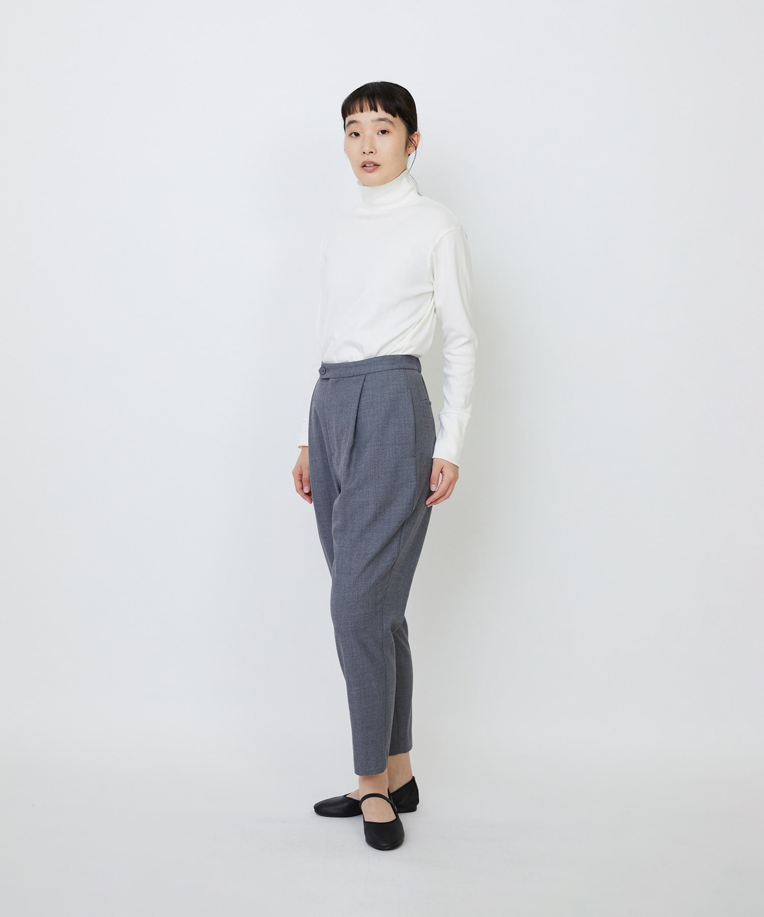 【LOISIR】ウール混ツイルストレッチジョッパーズパンツ 詳細画像 ブラック 4