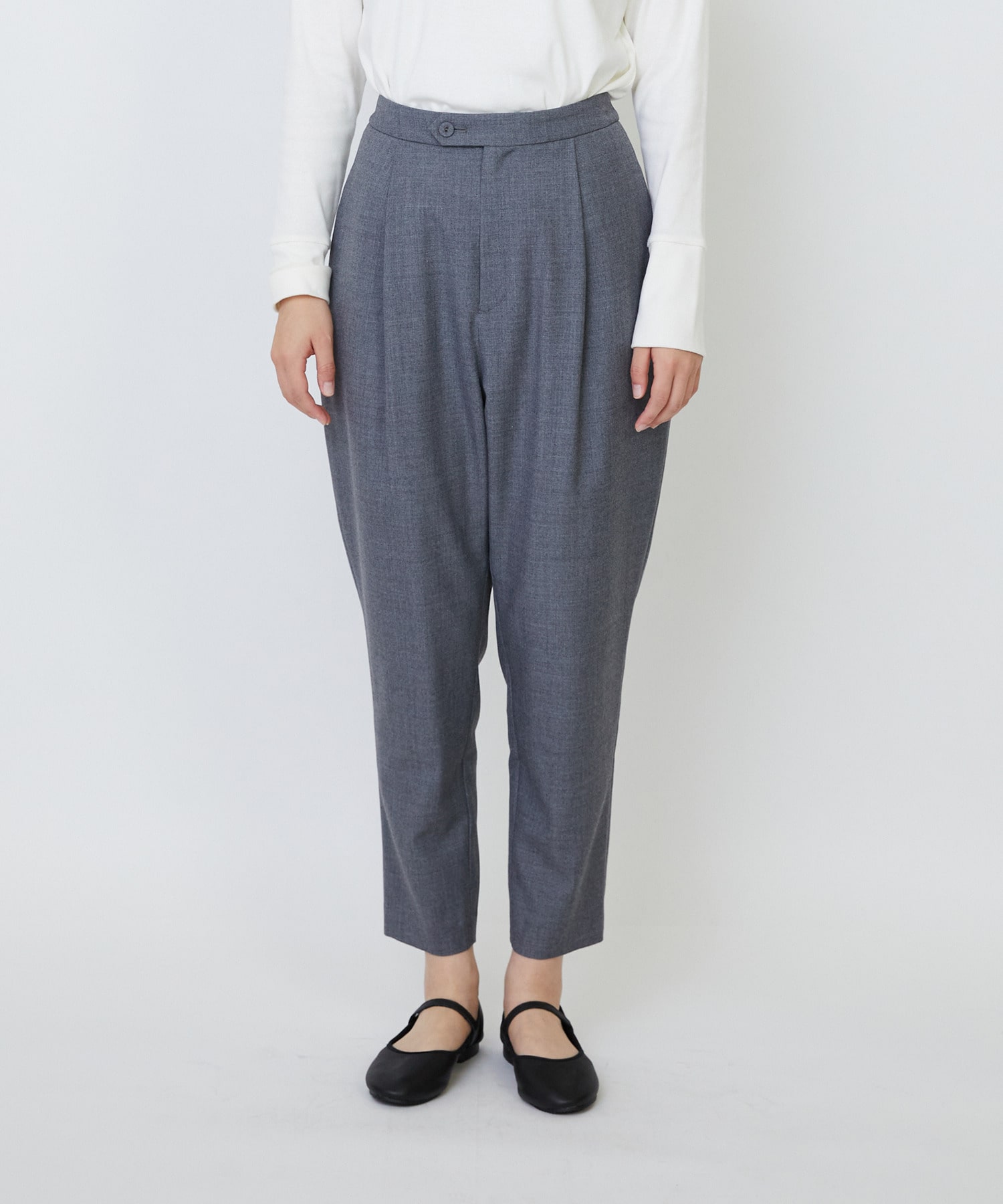 【LOISIR】ウール混ツイルストレッチジョッパーズパンツ 詳細画像 ブラック 7