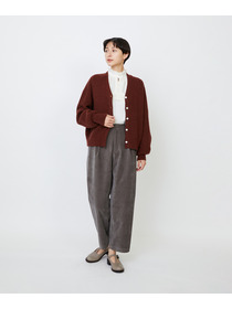 【LOISIR】｜2BUY10%OFF・3BUY20%OFF｜シャンブレーベルベットクロップドパンツ 詳細画像 ブラウン 12