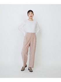 【LOISIR】｜2BUY10%OFF・3BUY20%OFF｜シャンブレーベルベットクロップドパンツ 詳細画像 ブラウン 3
