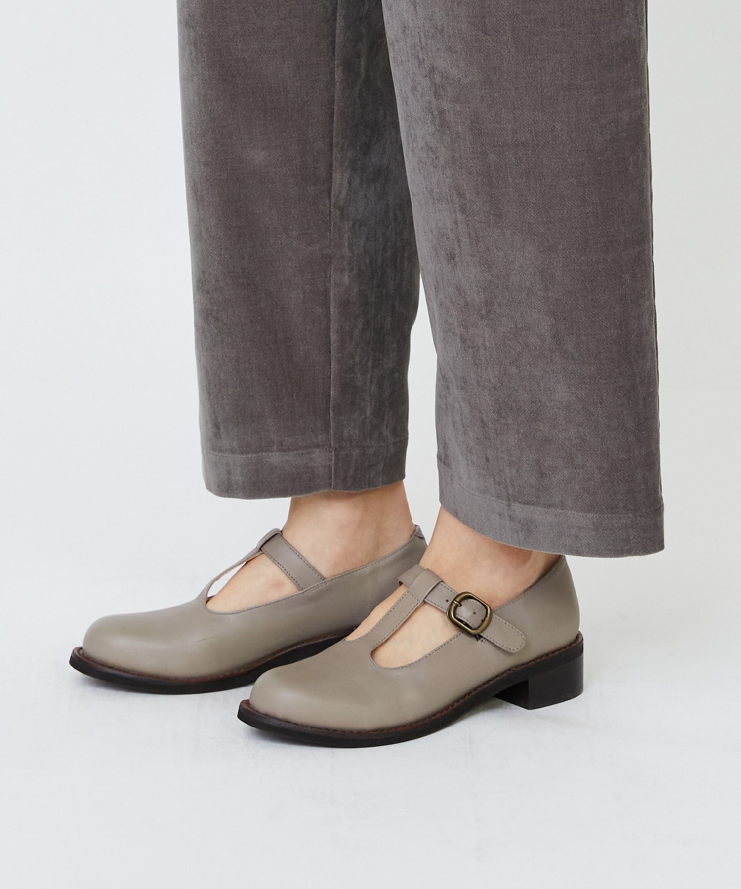 【LOISIR】｜2BUY10%OFF・3BUY20%OFF｜シャンブレーベルベットクロップドパンツ 詳細画像 ブラウン 22