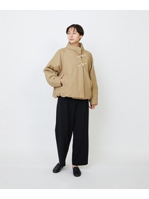 【LOISIR】エコダブルクロスクロップドパンツ 詳細画像 ブラック 1