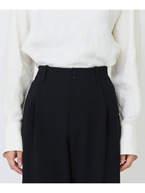 【LOISIR】エコダブルクロスクロップドパンツ 詳細画像 ブラック 10