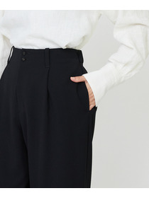 【LOISIR】エコダブルクロスクロップドパンツ 詳細画像 ブラック 12