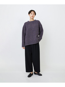 【LOISIR】エコダブルクロスクロップドパンツ 詳細画像 ブラック 2