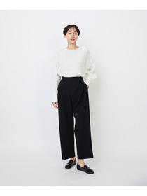 【LOISIR】エコダブルクロスクロップドパンツ 詳細画像 ブラック 4