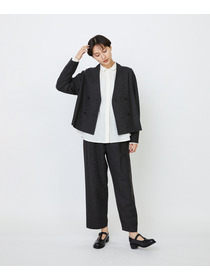 【LOISIR】エステルウールエターミンクロップドパンツ 詳細画像 ブラウン 1