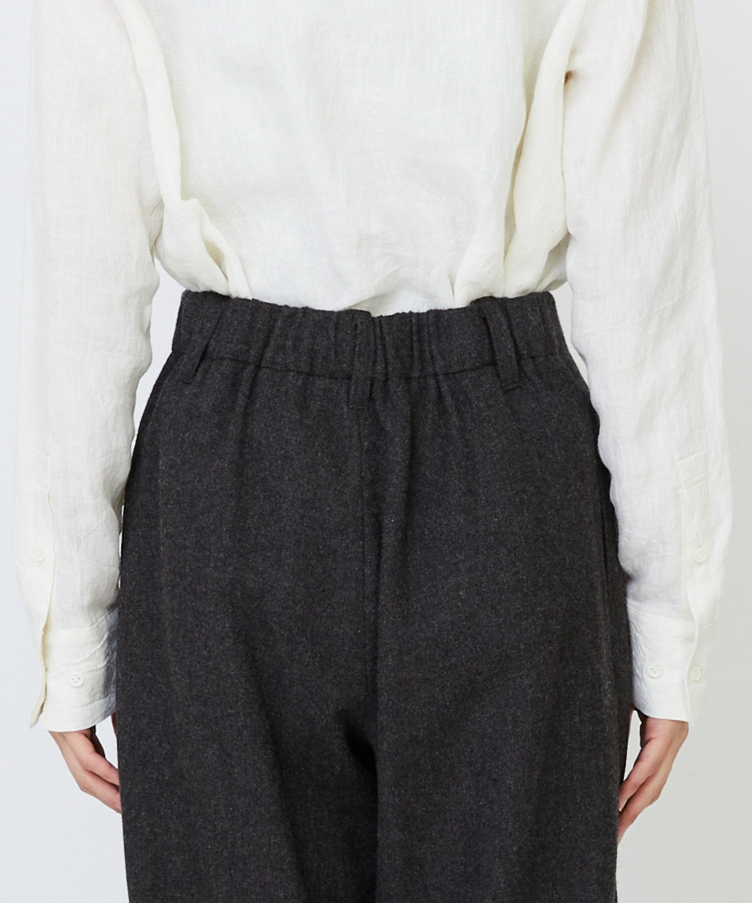 【LOISIR】エステルウールエターミンクロップドパンツ 詳細画像 ブラウン 10