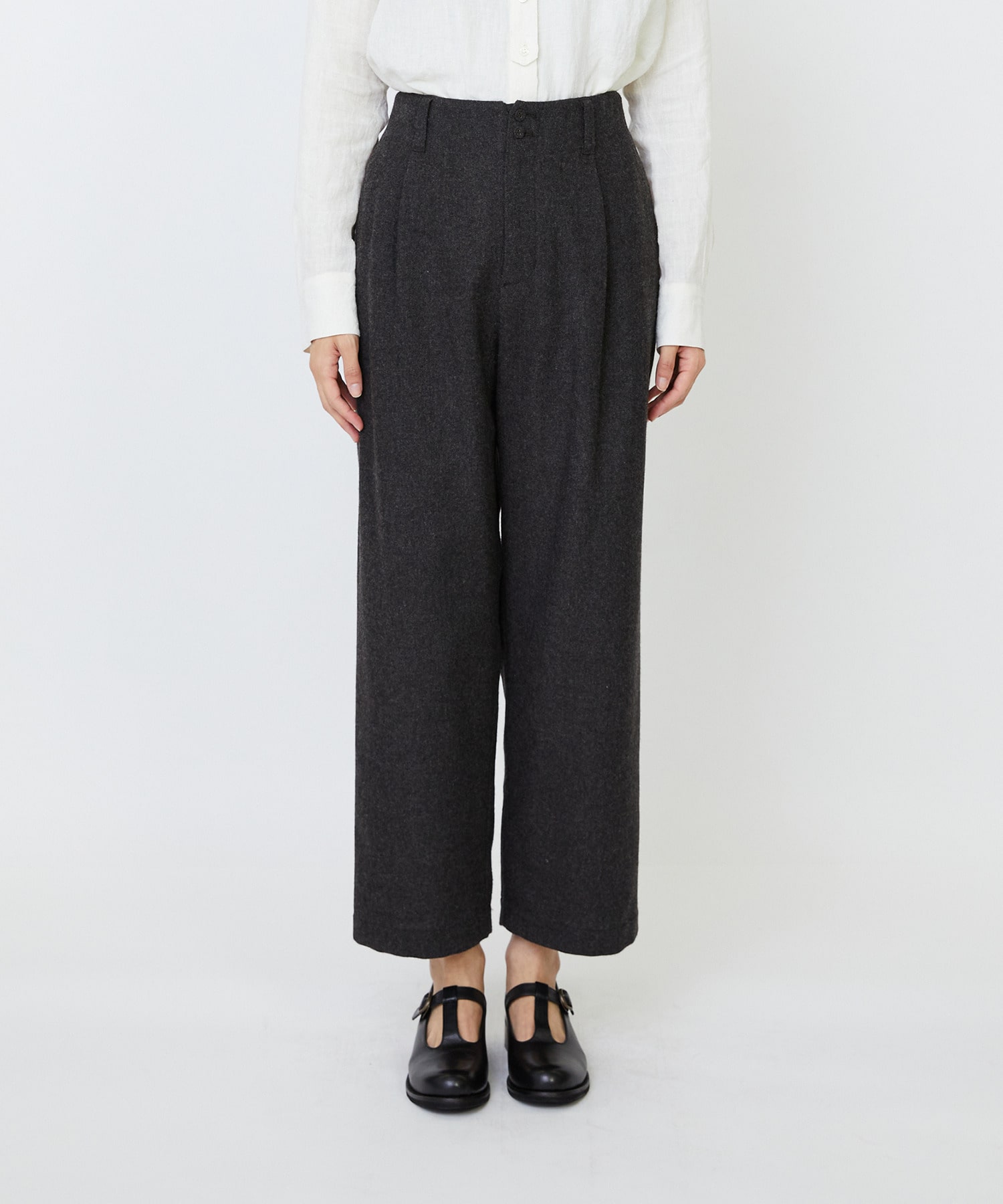 【LOISIR】エステルウールエターミンクロップドパンツ 詳細画像 ブラウン 6