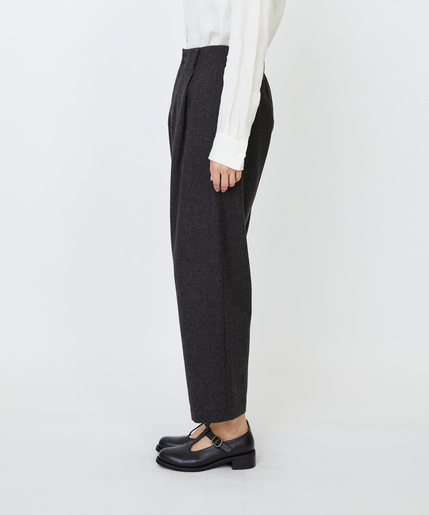 【LOISIR】エステルウールエターミンクロップドパンツ 詳細画像 ブラウン 7