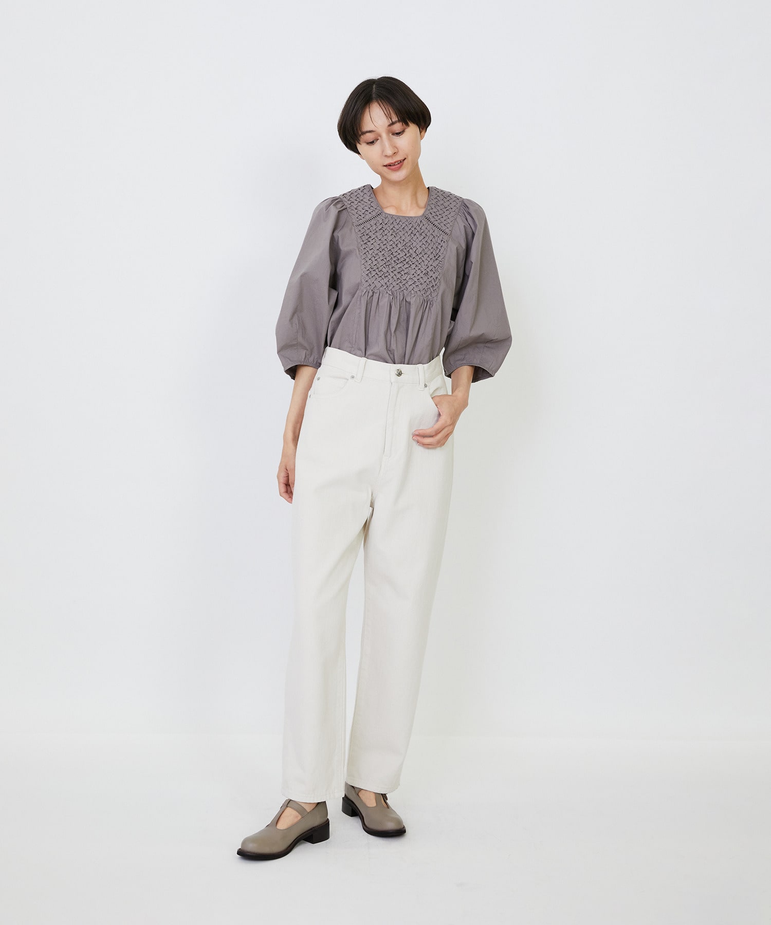 【LOISIR】コットンカツラギモンローパンツ 詳細画像 ベージュ 3