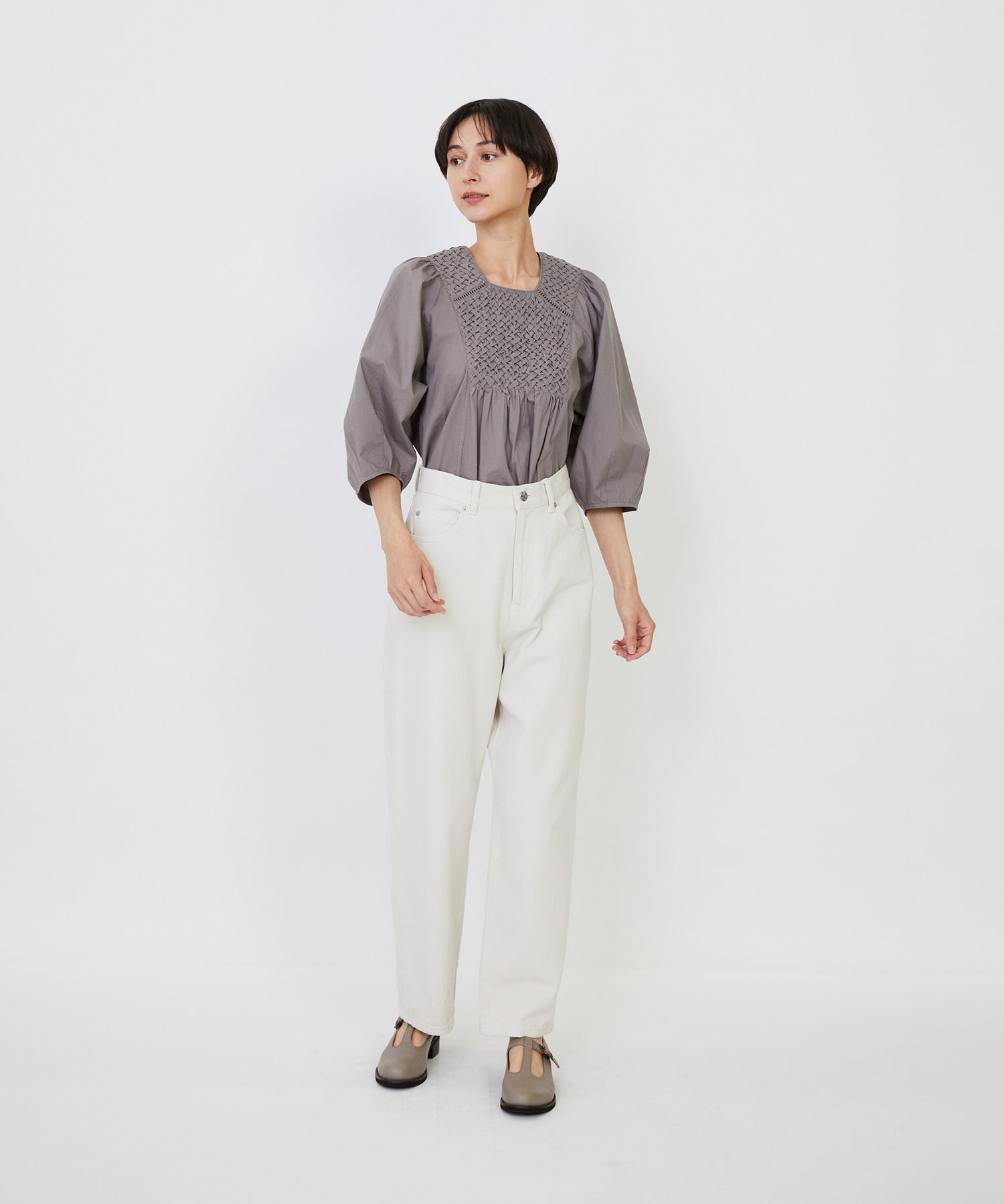 【LOISIR】コットンカツラギモンローパンツ 詳細画像 ベージュ 4