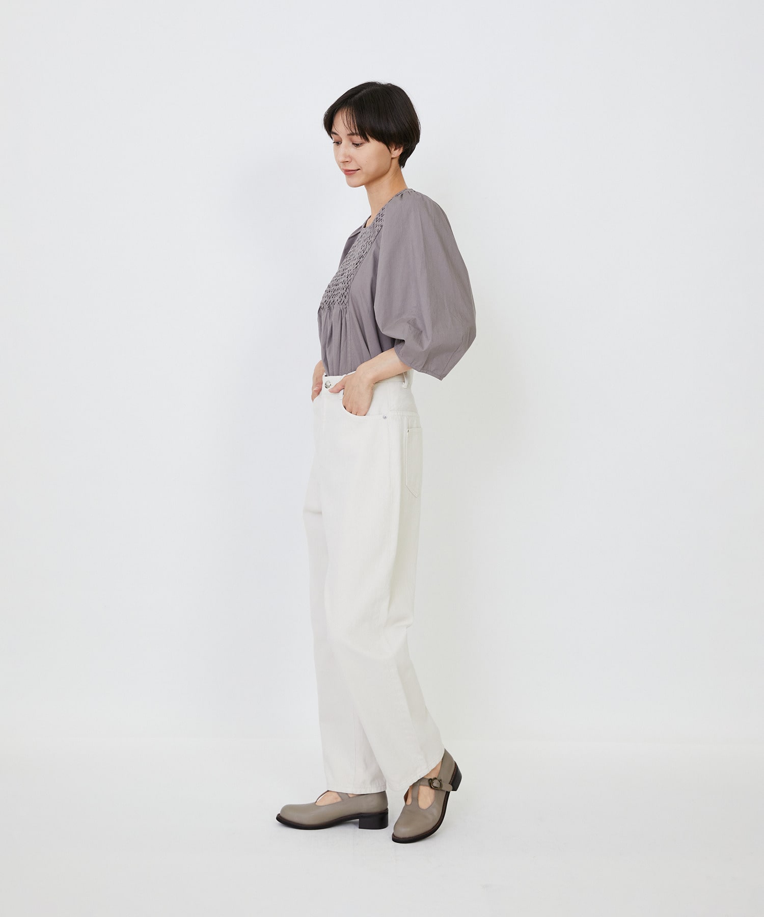 【LOISIR】コットンカツラギモンローパンツ 詳細画像 ベージュ 5
