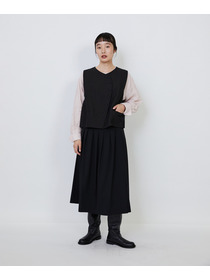 【LOISIR】【MTサイズ有り】ギャバジンラップスカート 詳細画像 グレー 11