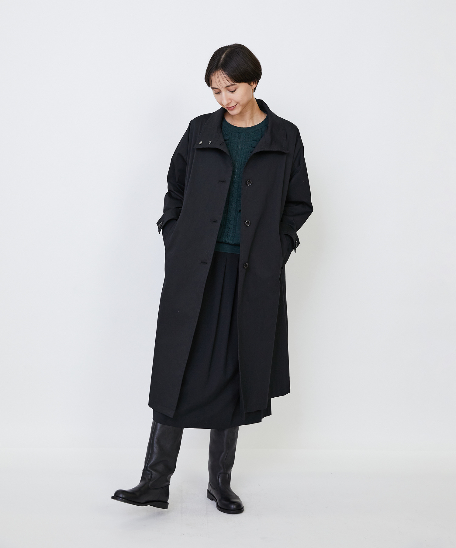 【LOISIR】【MTサイズ有り】ギャバジンラップスカート 詳細画像 グレー 10