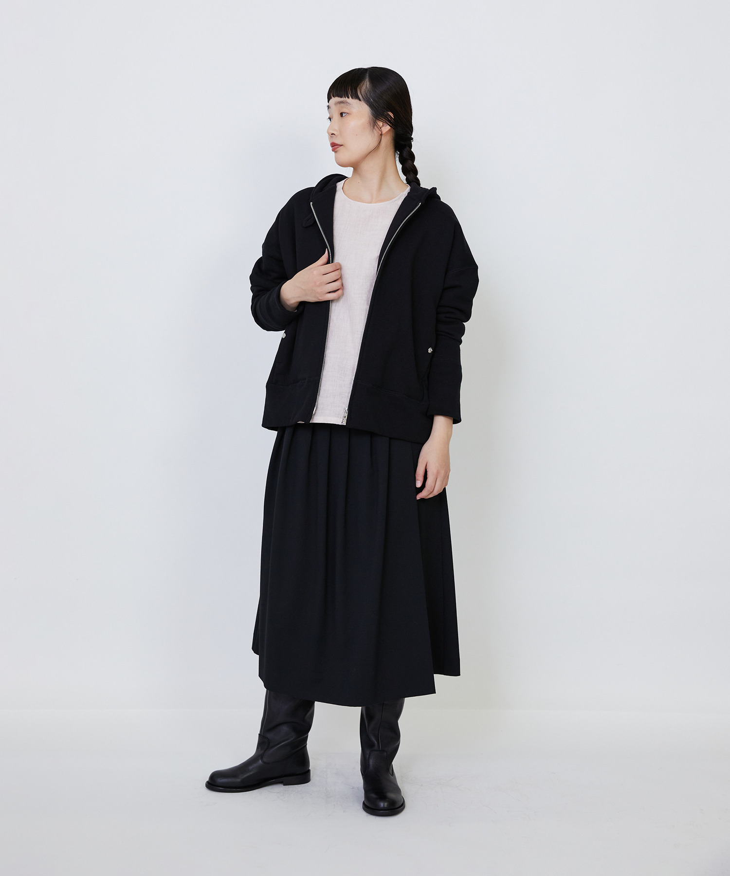 【LOISIR】【MTサイズ有り】ギャバジンラップスカート 詳細画像 グレー 12