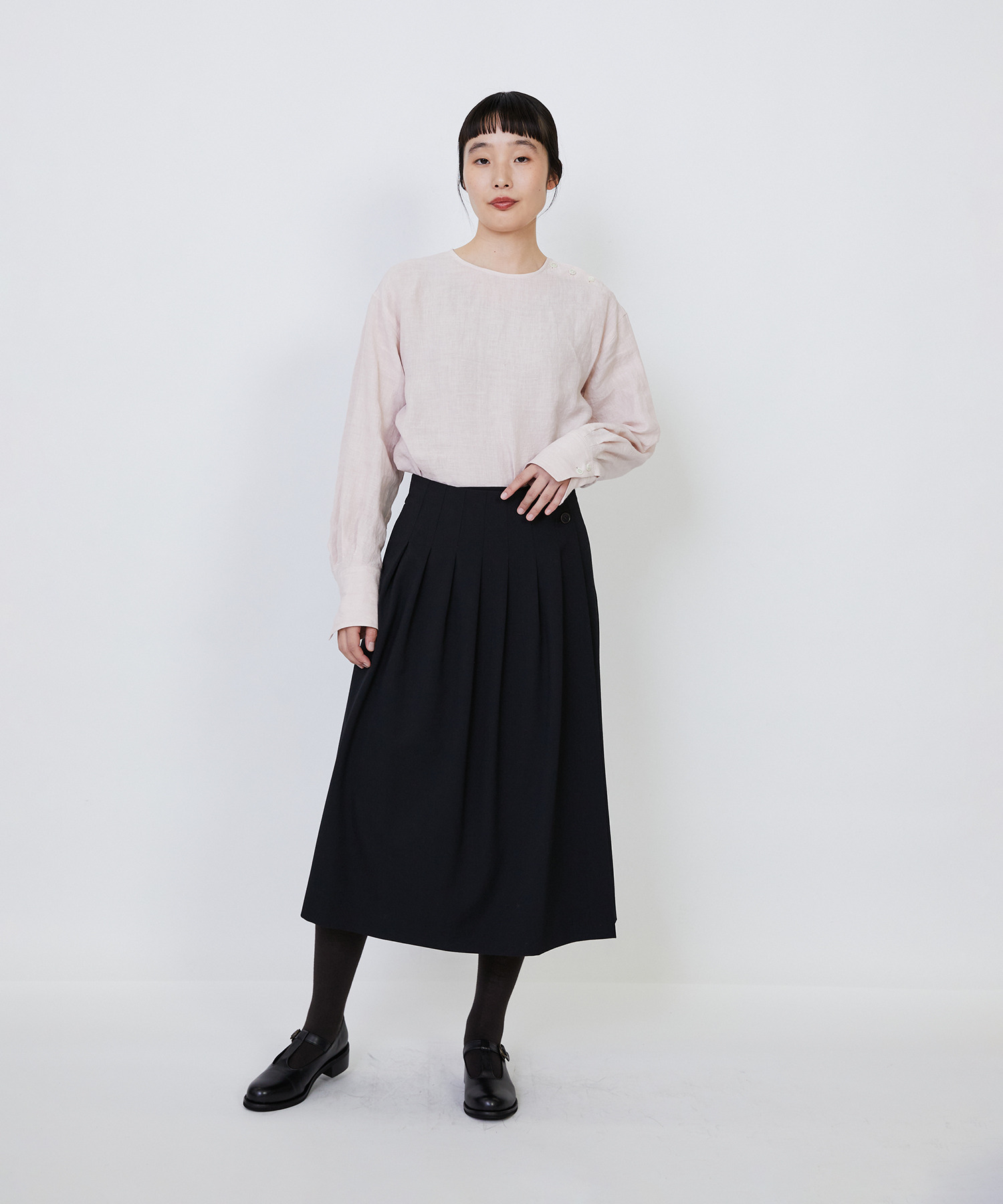 【LOISIR】【MTサイズ有り】ギャバジンラップスカート 詳細画像 グレー 13