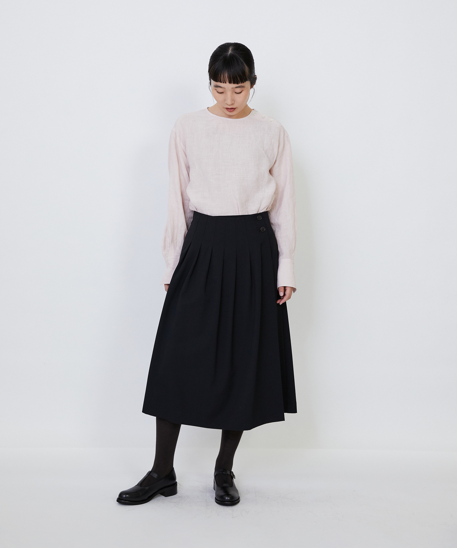 【LOISIR】【MTサイズ有り】ギャバジンラップスカート 詳細画像 グレー 14