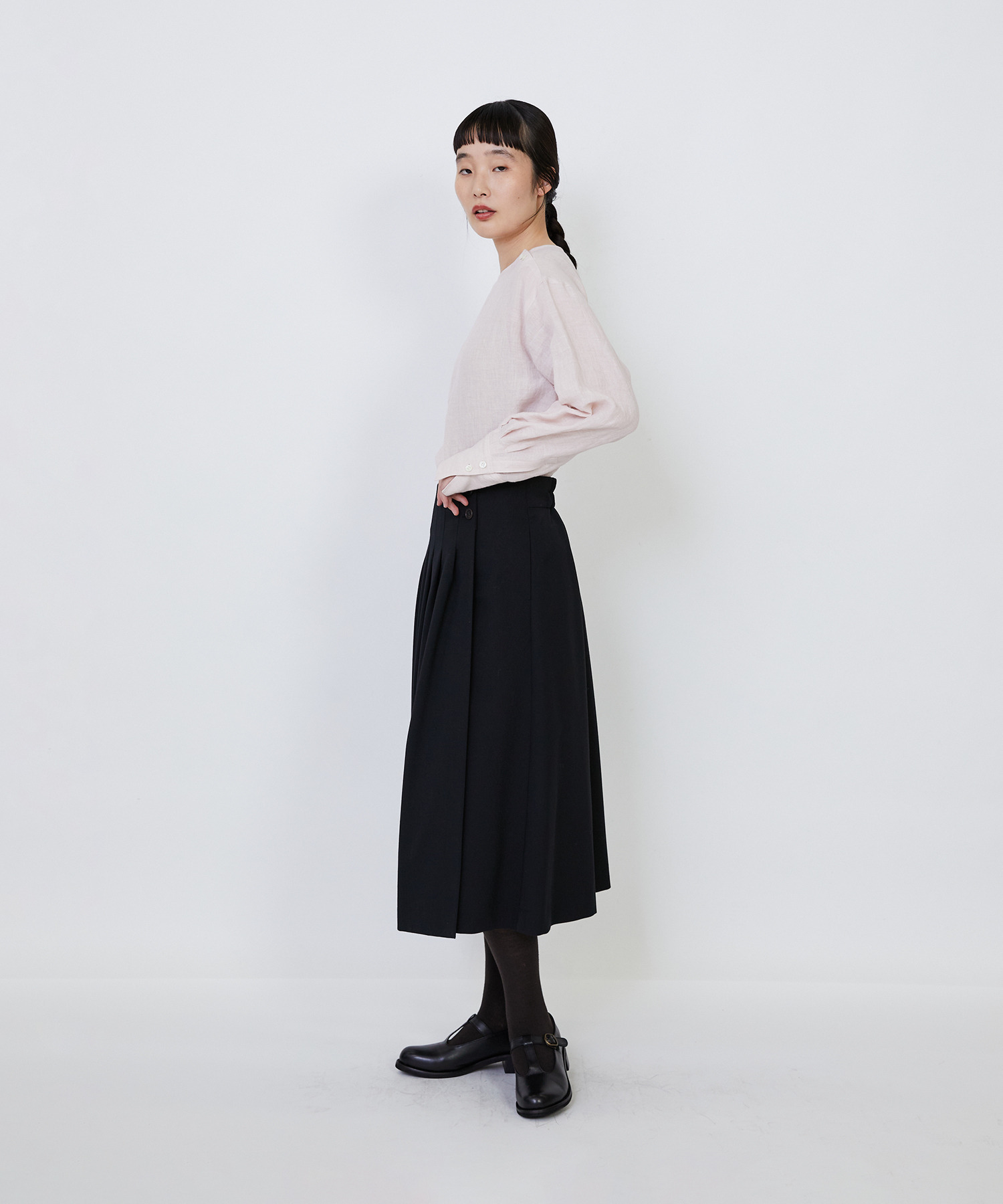 【LOISIR】【MTサイズ有り】ギャバジンラップスカート 詳細画像 グレー 15