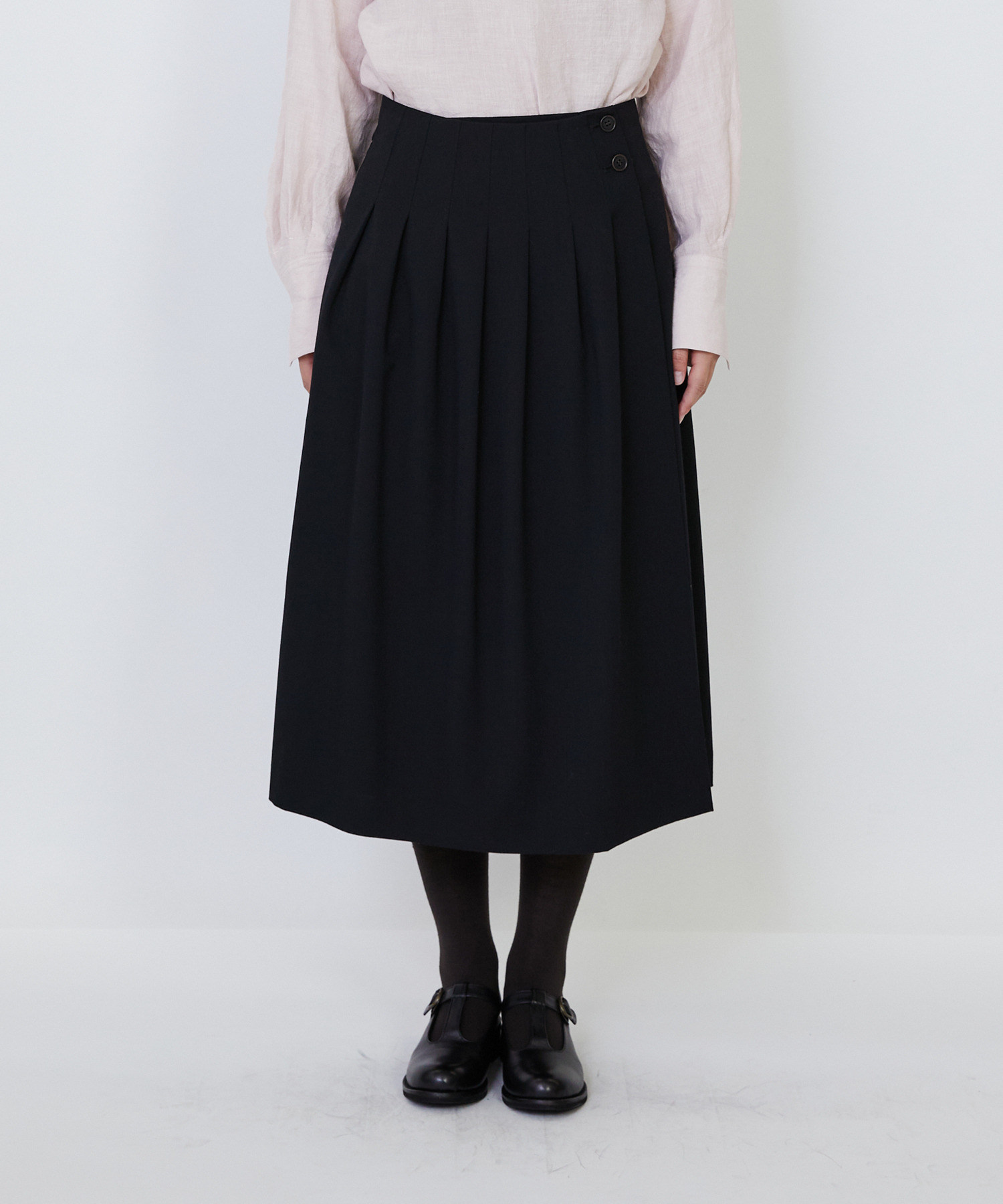 【LOISIR】【MTサイズ有り】ギャバジンラップスカート 詳細画像 グレー 18