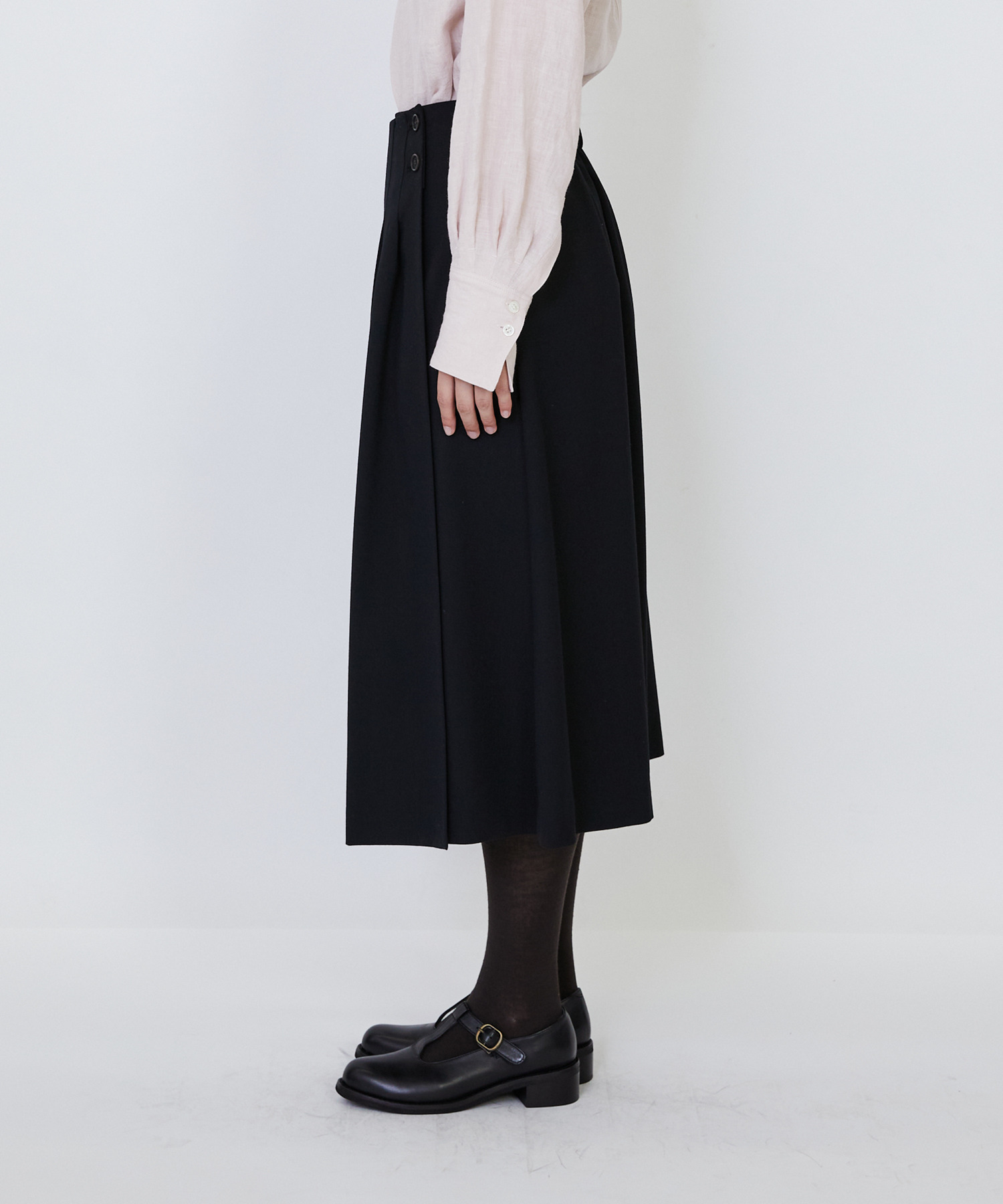 【LOISIR】【MTサイズ有り】ギャバジンラップスカート 詳細画像 グレー 19