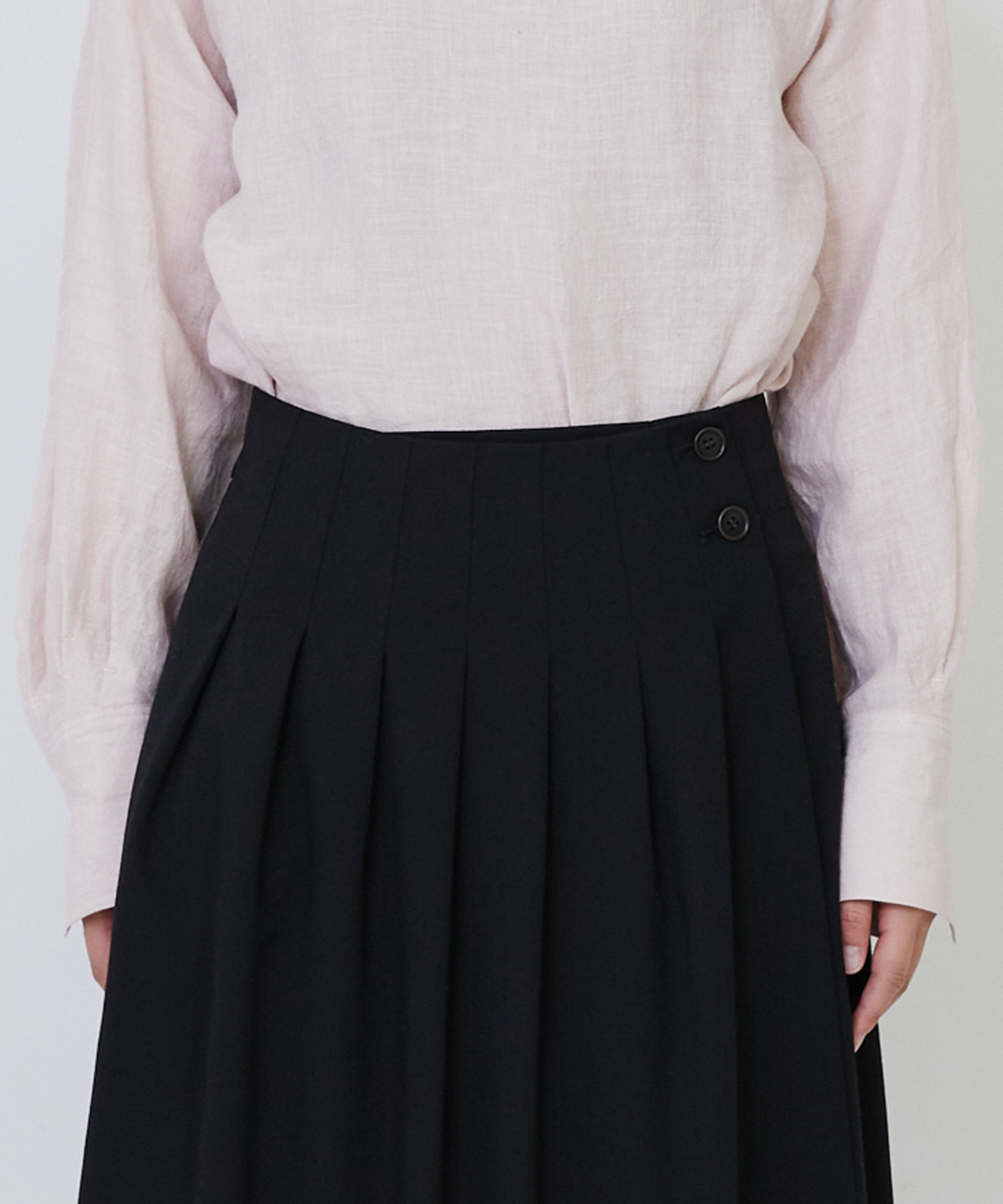 【LOISIR】【MTサイズ有り】ギャバジンラップスカート 詳細画像 グレー 21