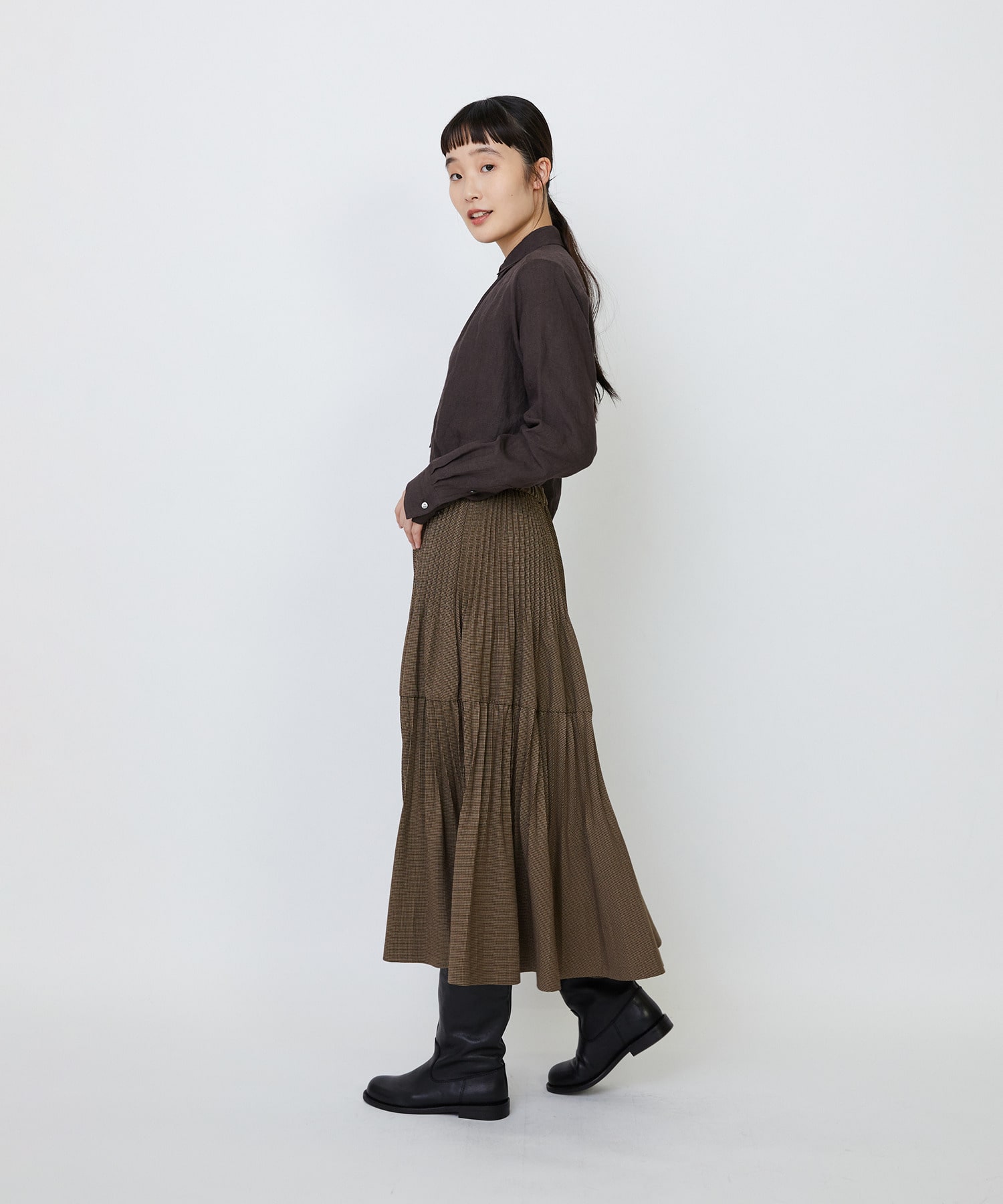 【LOISIR】｜2BUY10%OFF・3BUY20%OFF｜エステルガンクラブチェックティアードプリーツスカート 詳細画像 ブルー系その他 5