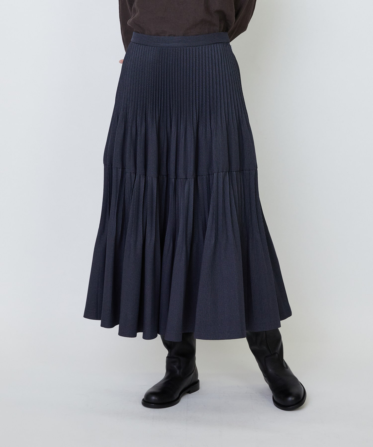 【LOISIR】｜2BUY10%OFF・3BUY20%OFF｜エステルガンクラブチェックティアードプリーツスカート 詳細画像 ブルー系その他 1