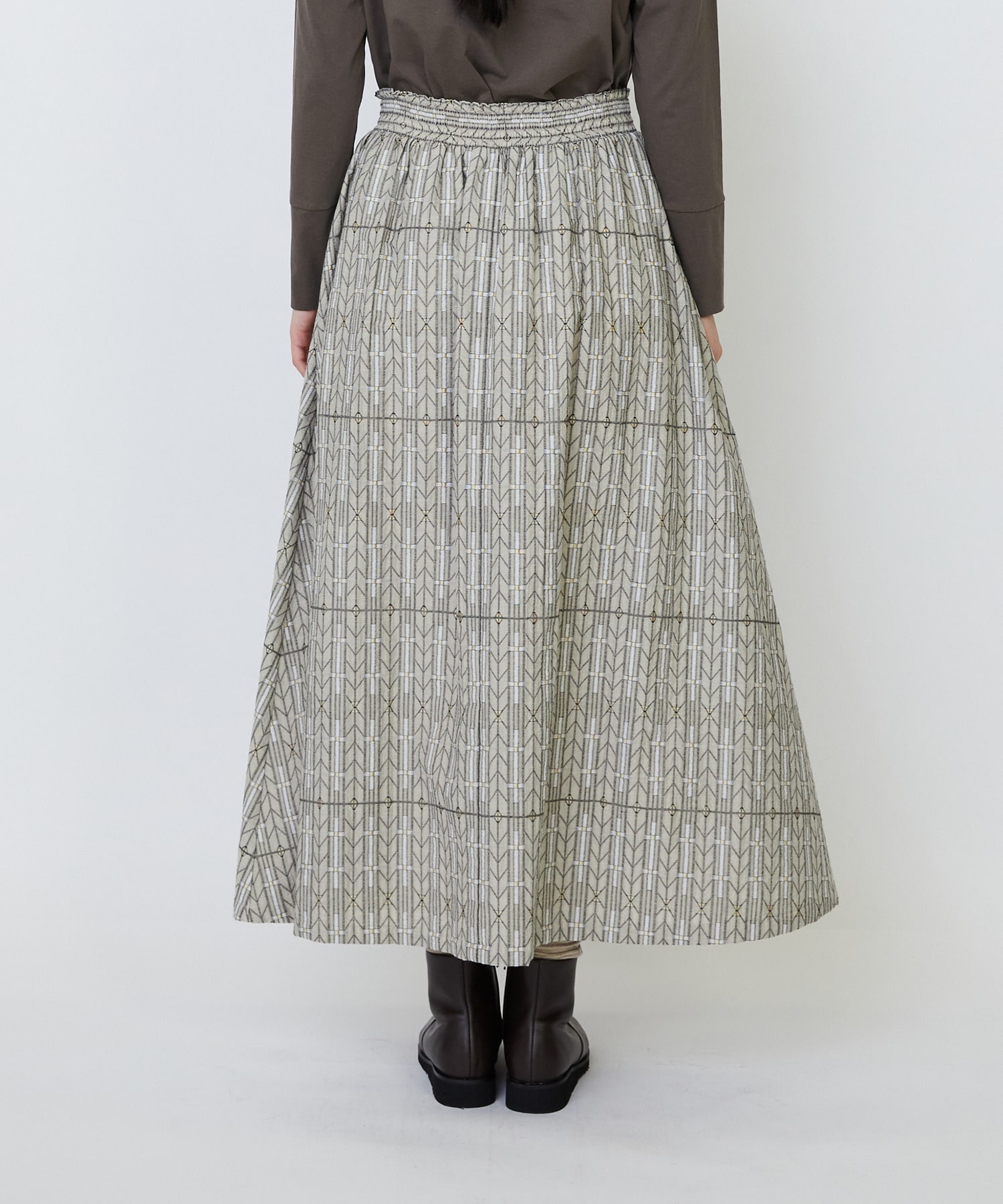 【LOISIR】オリジナルジャカードイージースカート 詳細画像 ブラウン系その他 10