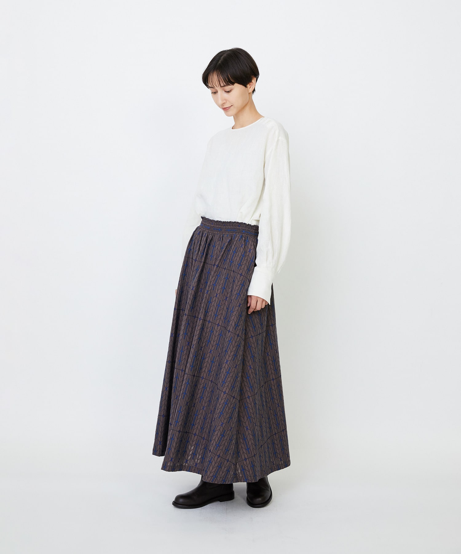 【LOISIR】オリジナルジャカードイージースカート 詳細画像 ブラウン系その他 16