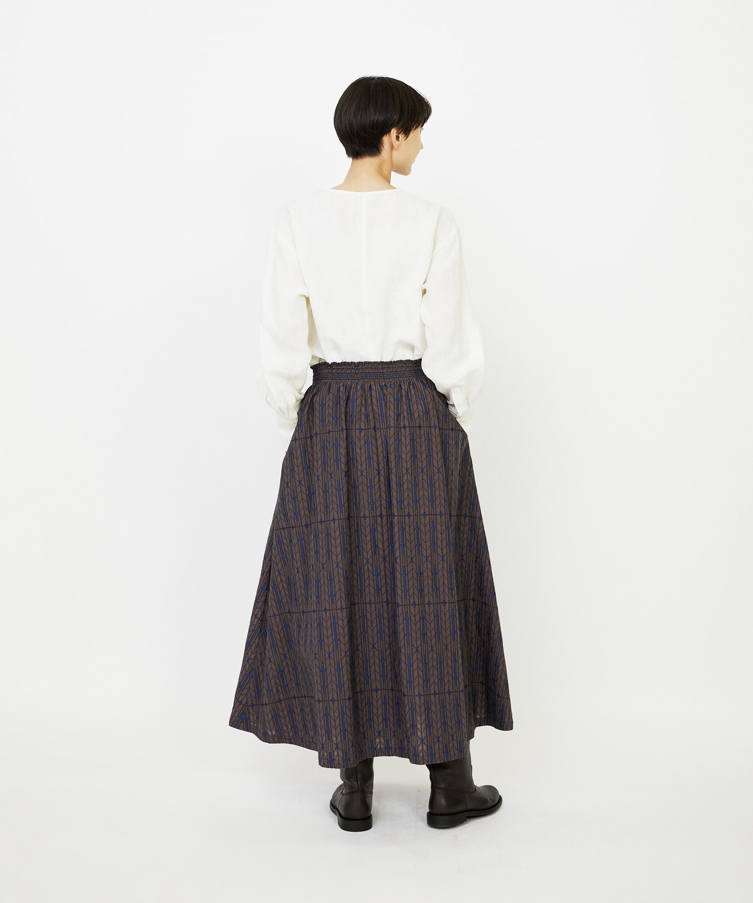 【LOISIR】オリジナルジャカードイージースカート 詳細画像 ブラウン系その他 17