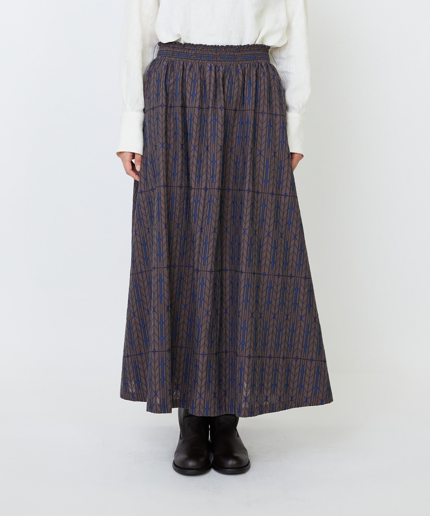 【LOISIR】オリジナルジャカードイージースカート 詳細画像 ブラウン系その他 18