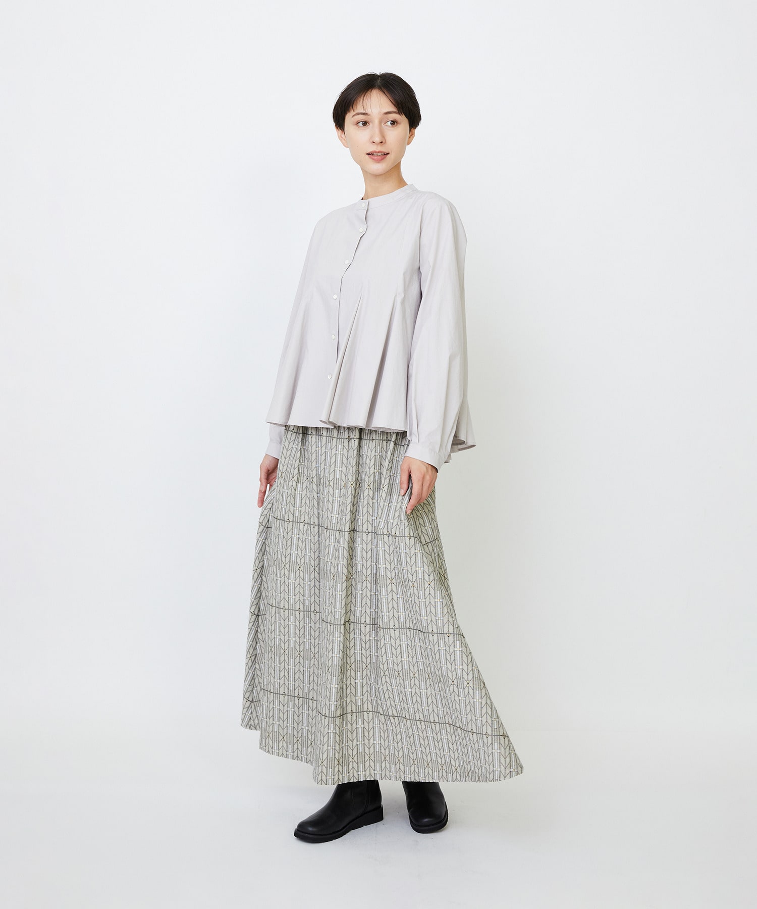 【LOISIR】オリジナルジャカードイージースカート 詳細画像 ブラウン系その他 2